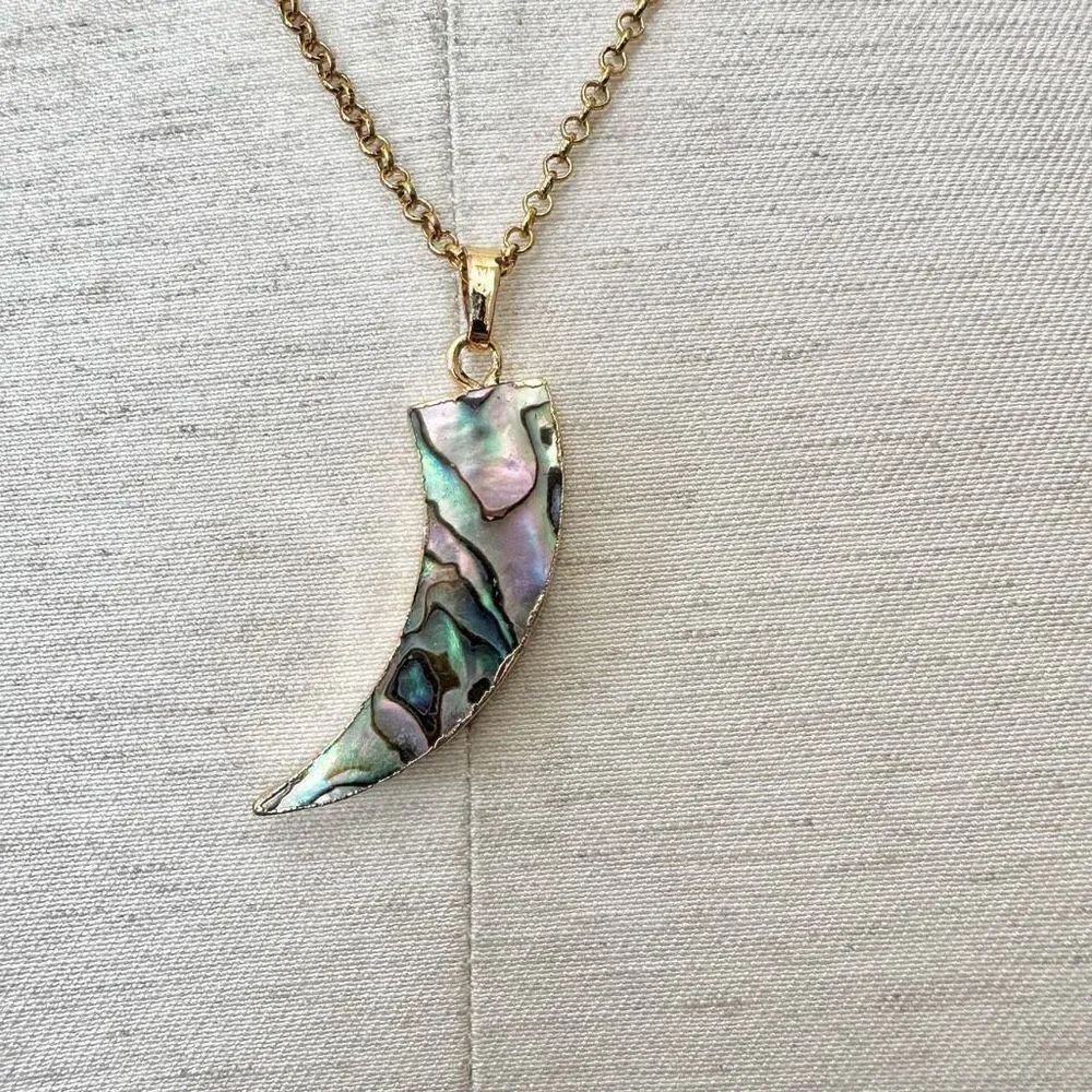 Tusk abalone pendant necklace
